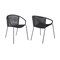 Armen Living Snack Indoor Outdoor Stackable Steel Dining Chair with Black Rope, PK2 LCSNSIBL - alternate 1